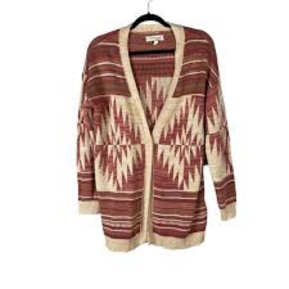 Lucky Brand Women's Cardigan - Brown and Cream